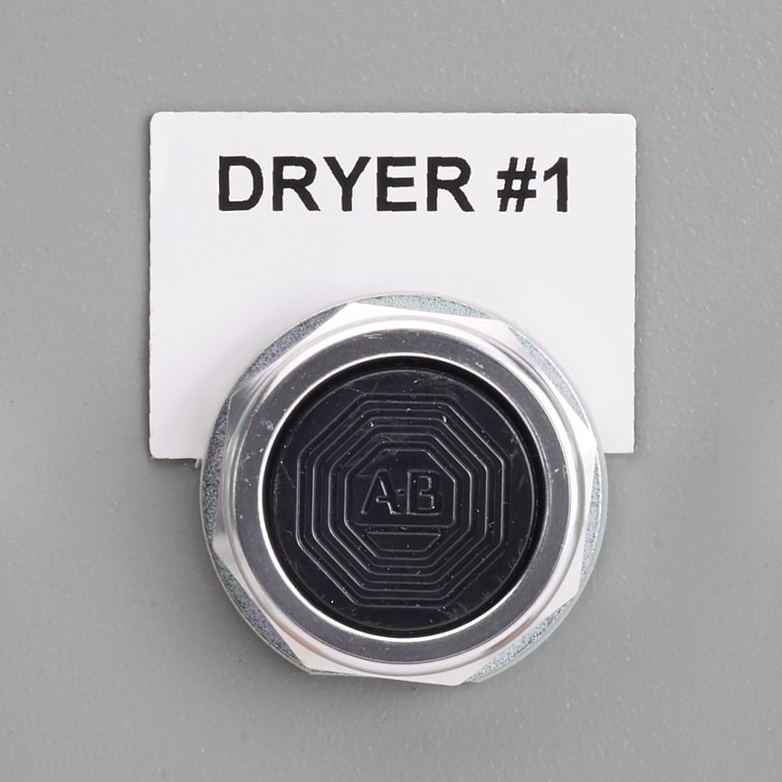 Raised Panel Label, Half Push Button, 2.