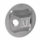 Eaton Crouse-Hinds series weatherproof lamp holder cover, Bronze, Die cast aluminum, (2) 1/2" outlet holes, 4" size, Round