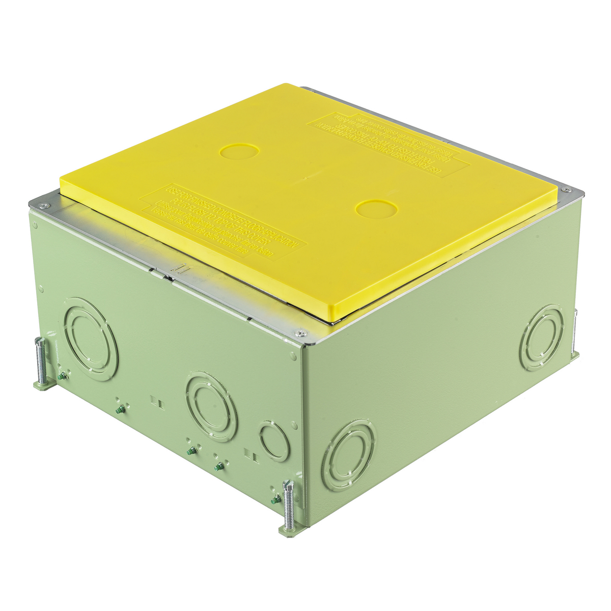 Concrete Floorboxes, Galvanized Stamped Steel Box, Recessed, 8/10-Gang CFB Series Box for Rectangular Covers, 5.50" Minimum Depth of Pour, Corrosion Resistant Paint