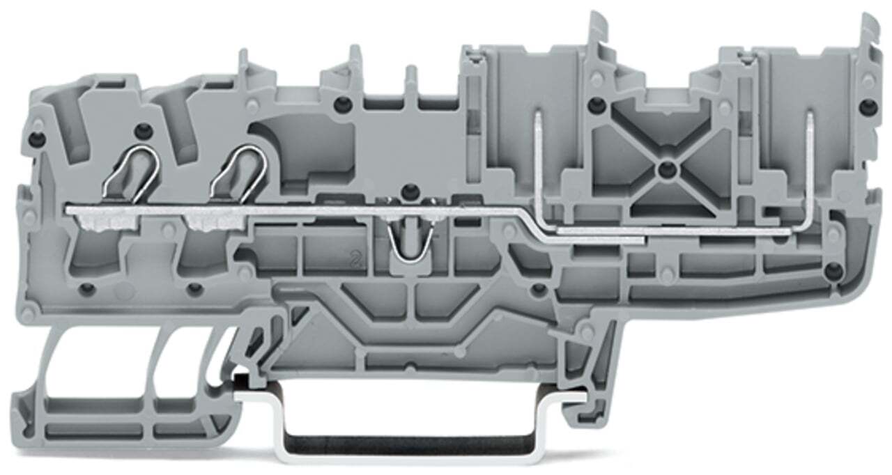 2-conductor/2-pin carrier terminal block; 2.5 mm; for DIN-rail 35 x 15 and 35 x 7.5; Push-in CAGE CLAMP; 2,50 mm; gray