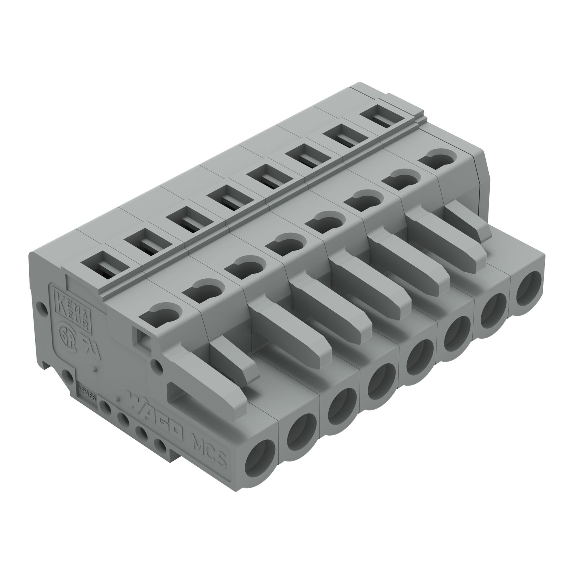 1-conductor female connector; CAGE CLAMP; 2.5 mm; Pin spacing 5 mm; 8-pole; 2,50 mm; gray
