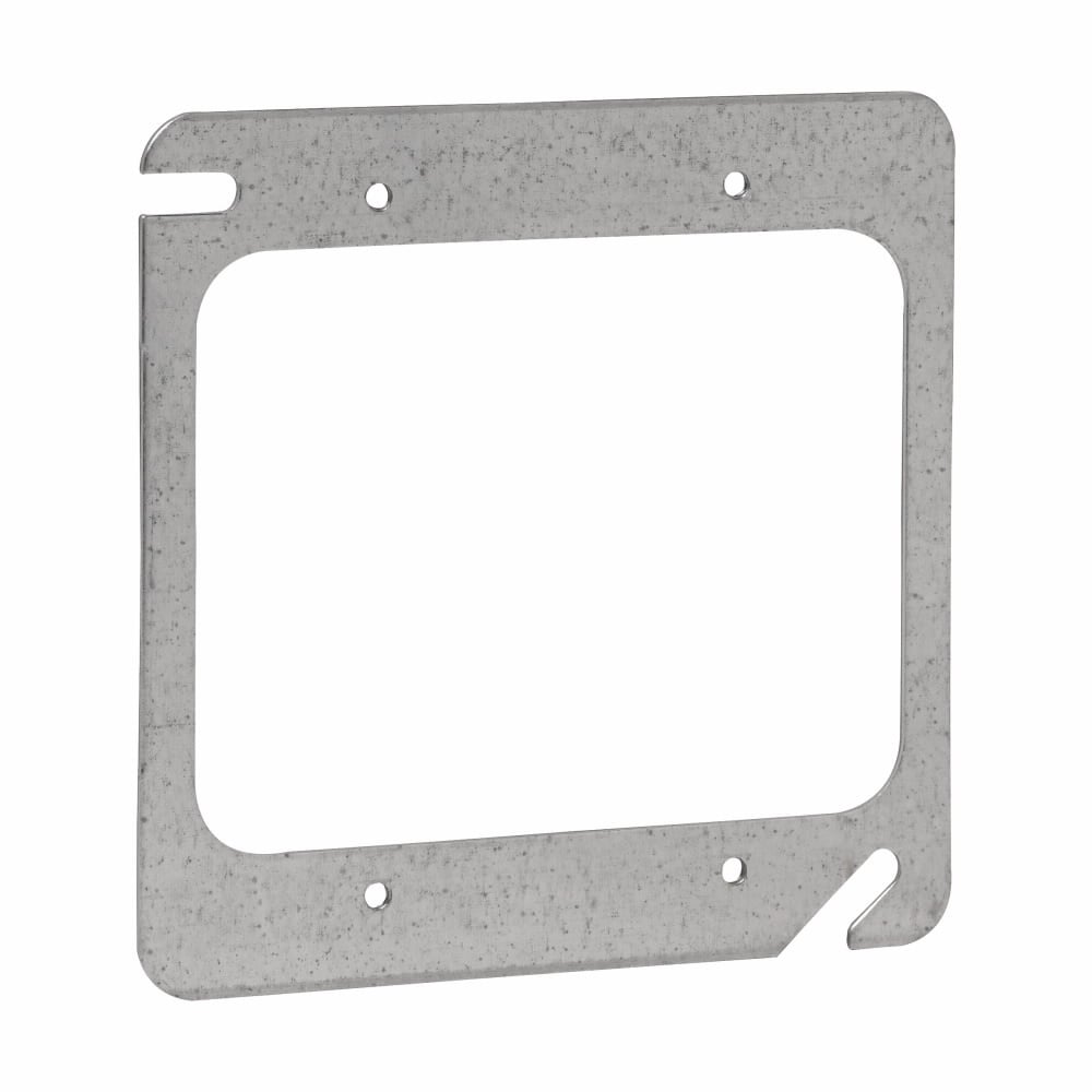 Eaton Crouse-Hinds series Square Mud Ring, 4", Steel, Two device, Flat