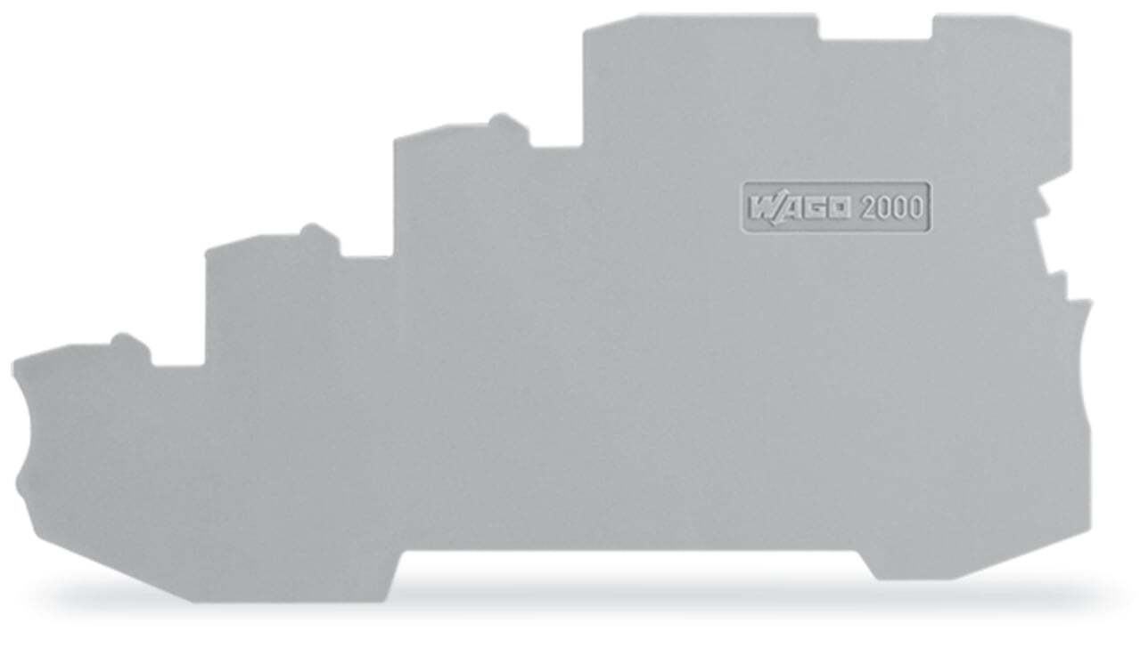 End and intermediate plate; 1 mm thick; for 4-conductor terminal blocks; gray