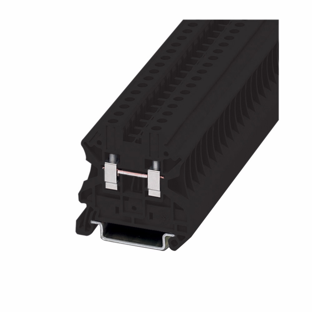 Eaton XB IEC terminal block, Screw connection single level-through-feed, Black, 10 AWG/4 mm2 maximum wire