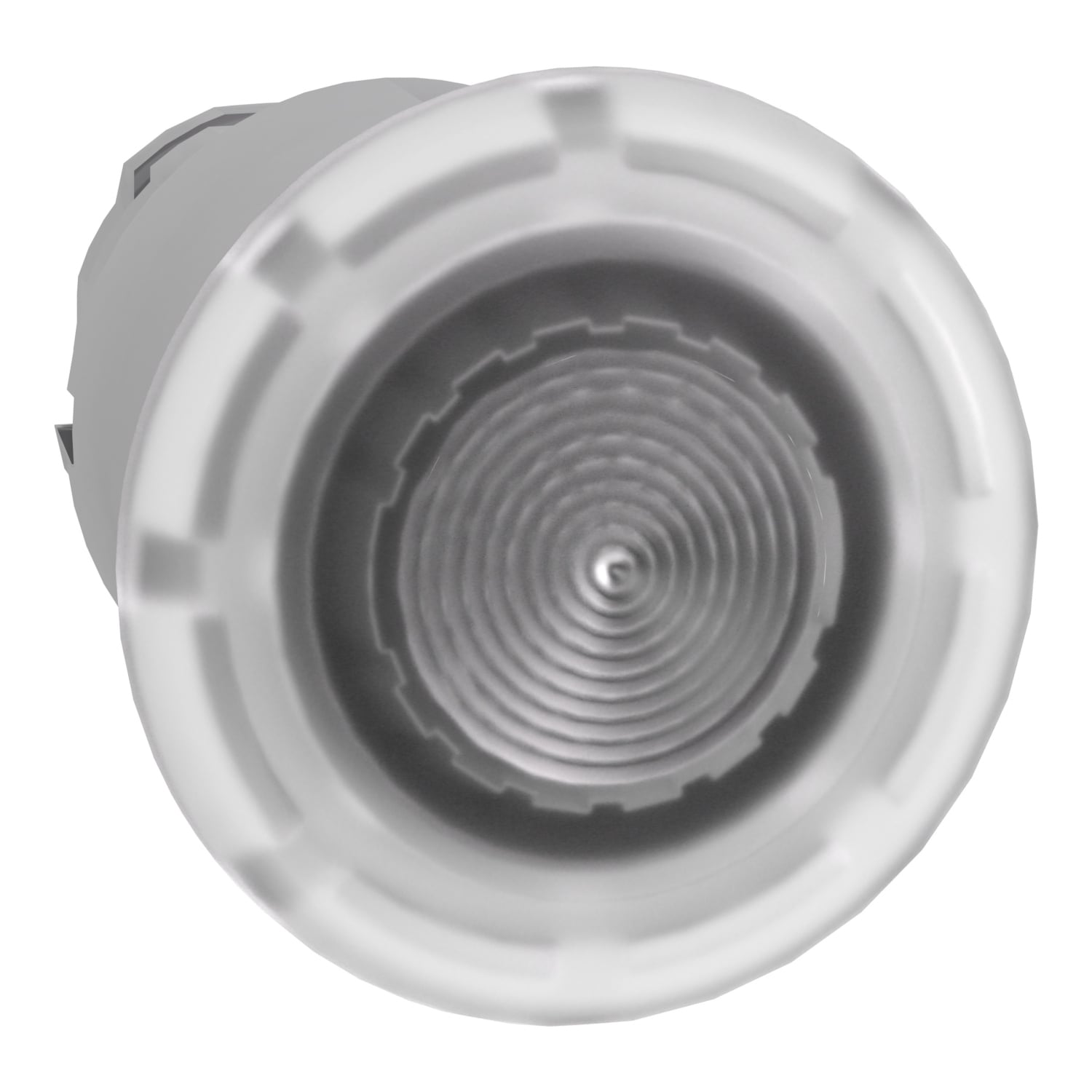 Head for illuminated push button, Harmony XB4, white, mushroom 40mm, 22mm, latching, push pull to release, universal LED, unmarked