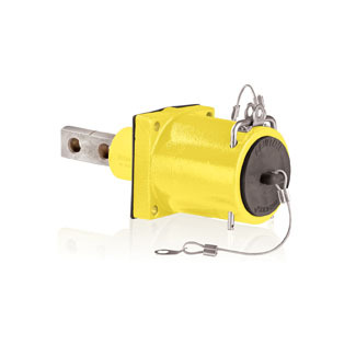 49 Series Rhino-Hide, Single Pole, Female Receptacle, Double Hole Bus Bar, 313MCM-777MCM Cable, 1000-Volt, 1135A, Yellow