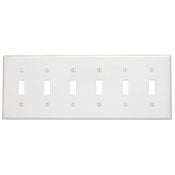6-Gang Toggle Device Switch Wallplate, Device Mount, Stainless Steel
