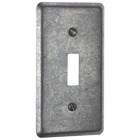 One Gang Utility Box Cover, 4 Inch Long x 2-1/8 Inch Wide x 1/4 Inch Raised, Pre-Galvanized Steel, with Single Toggle Switch and without Bar Code