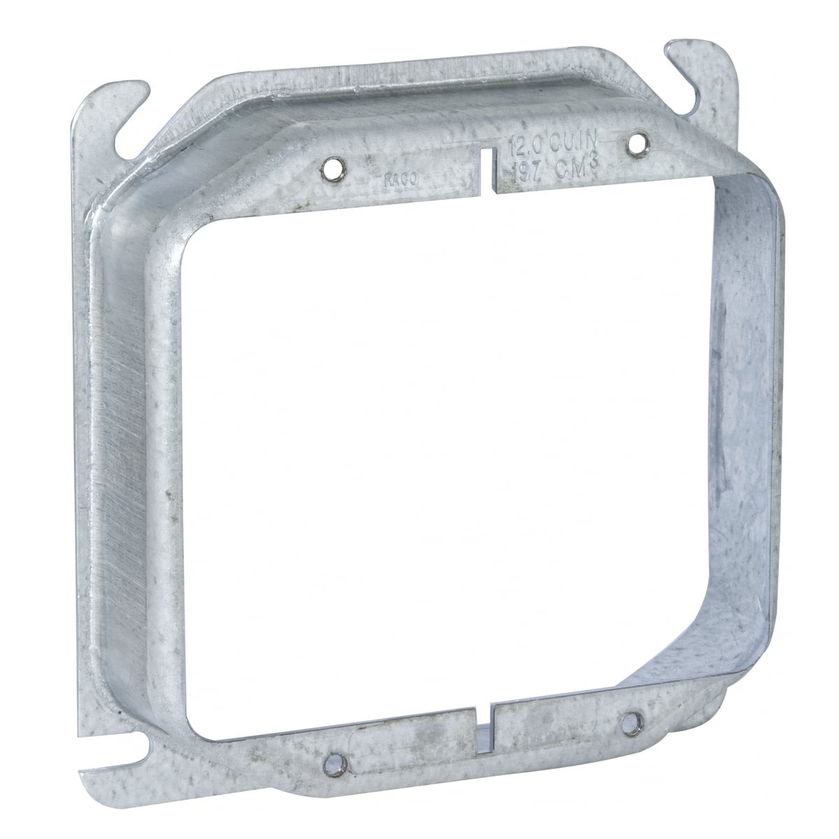 4 In. Square Two Device and Tile Covers, Raised 1 In., Drawn
