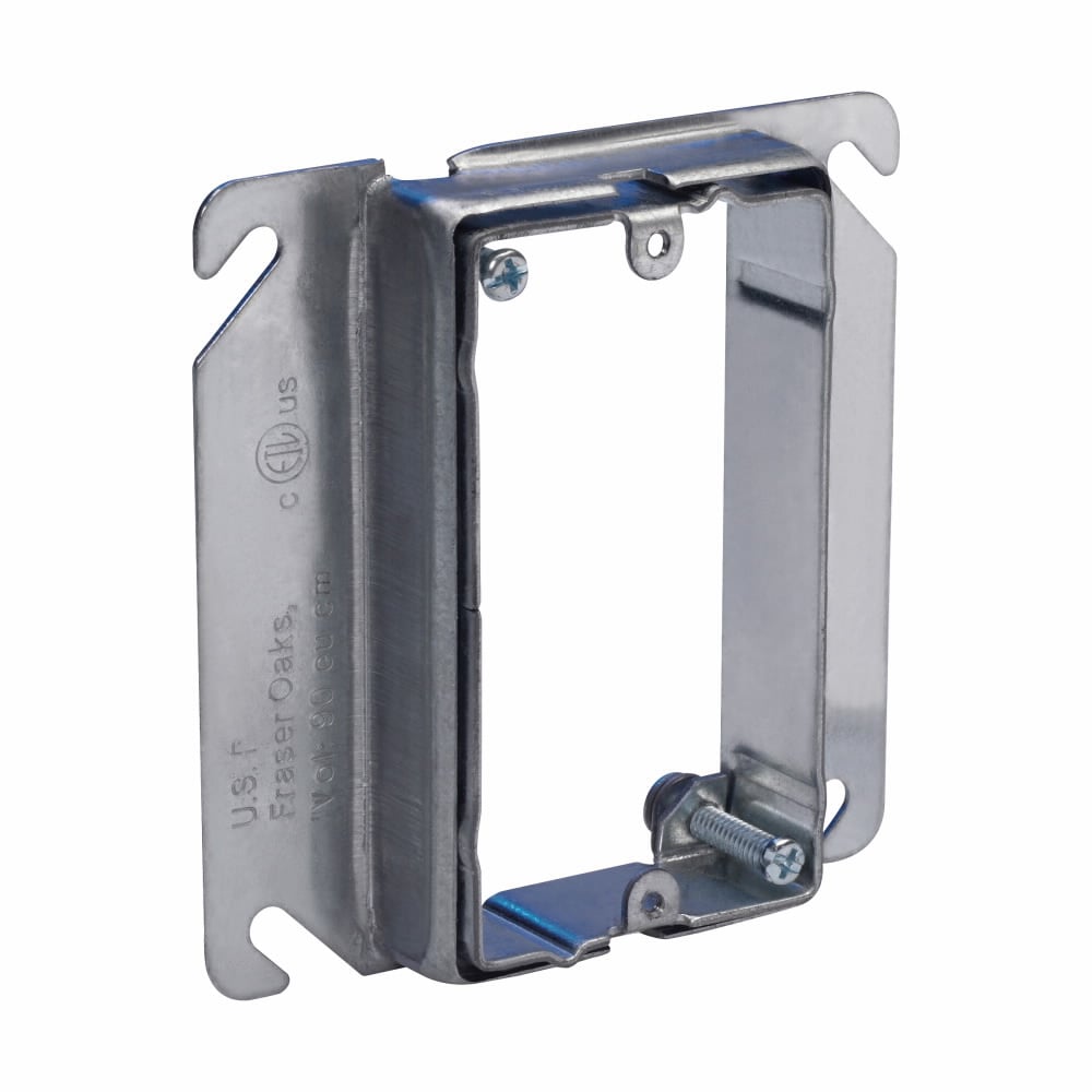 Eaton Crouse-Hinds series Adjustable Mud Ring, One device, Steel, Single-gang, 3/4" to 1-1/2" raised adjustable