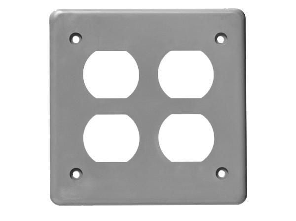 DRC20-2-U PVC DBL GANG COV. PLATE DBL DUP. REC. KRALOY