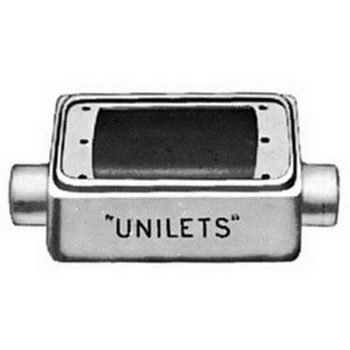 1-Gang FS Cast Device Box, 1 inch, Malleable Iron, 2-Hub