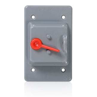 1-Gang Weatherproof Cover for Toggle Switches, Non-Metallic (Plastic) Enclosure, Flat Lid, Includes Weatherproof Cover, Weatherproof Gasket and Mounting Screws, 2-Year Limited Warranty - Gray