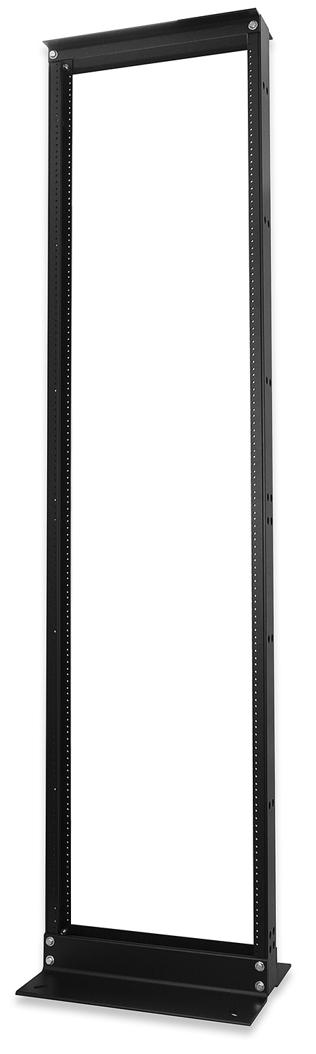 Equipment Rack, 19"W x 84"H Black Finish AL, 12-24 Holes