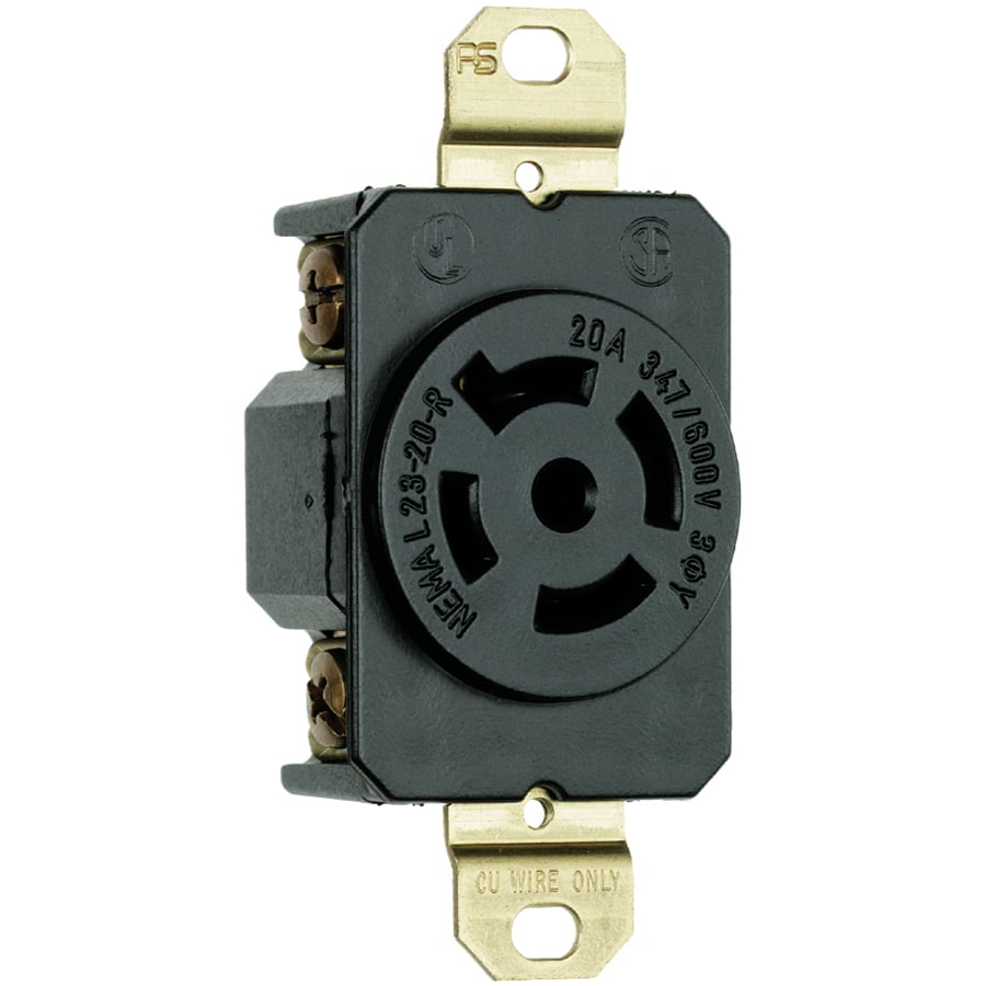 Receptacle Single 5wire 20amp 347/600volt Turnlok