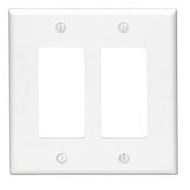 2-Gang Decora/GFCI Decora Wallplate, Midway Size, Light Almond