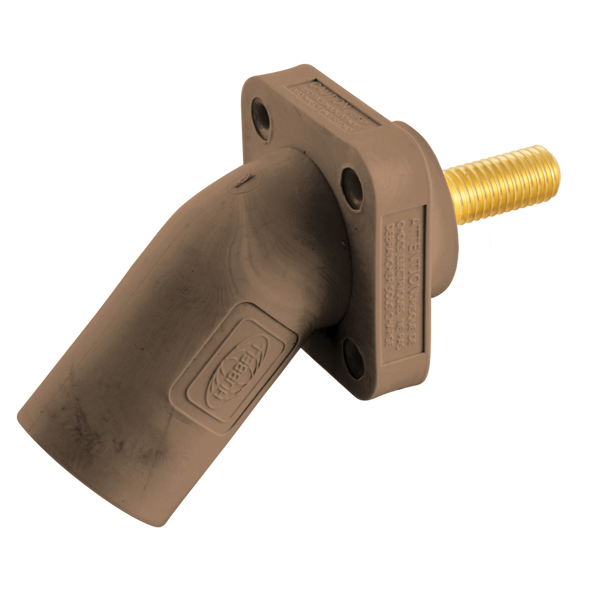 Single Pole Products, 300/400A Series,Inlet, Angled, Threaded Stud, Brown