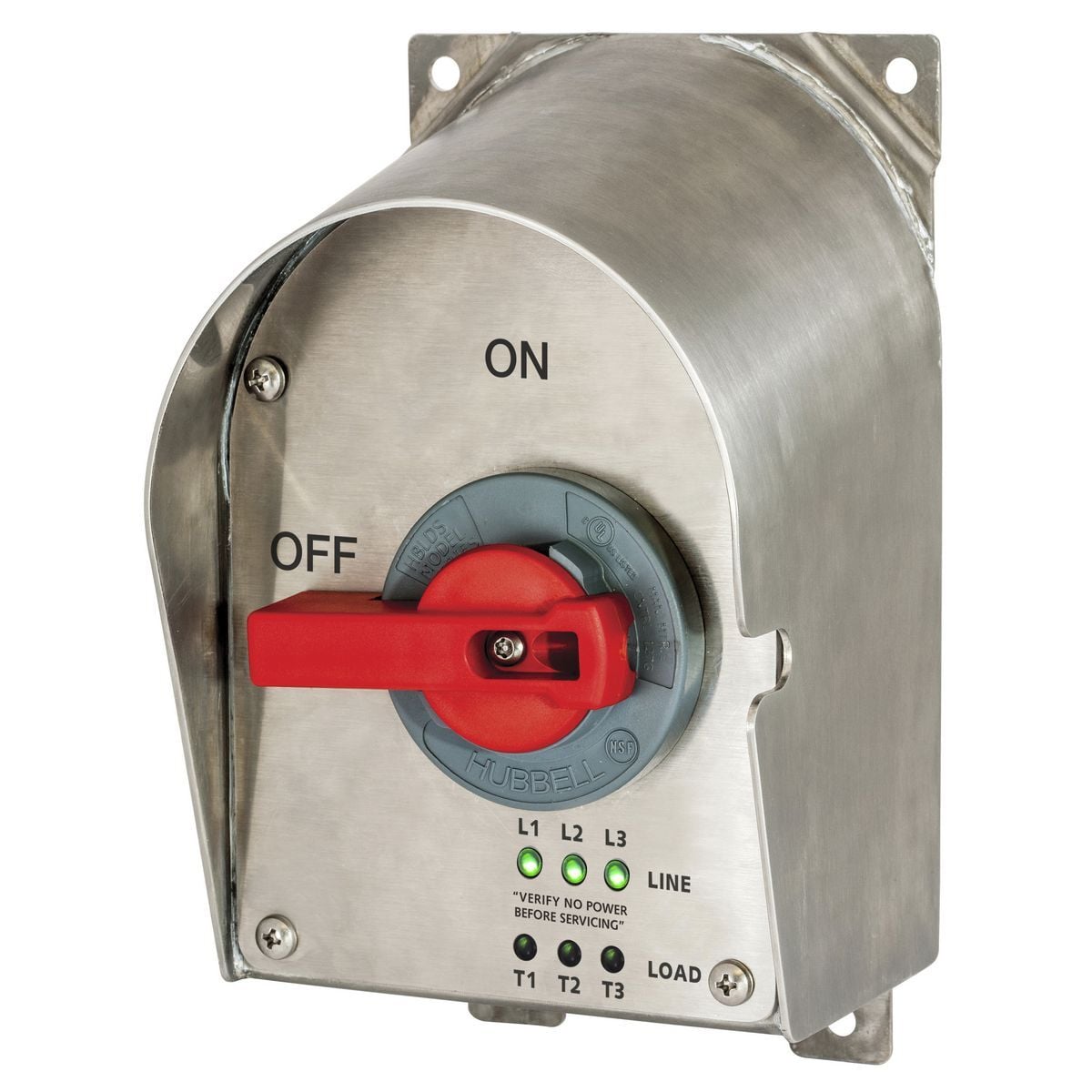Disconnect Switch Sloped Enclosure,Nonfused, 30A 600V AC, NEMA 4X, with LEDs