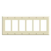 6-Gang Decora/GFCI Device Decora Wallplate, Standard Size, Thermoset, Device Mount, White