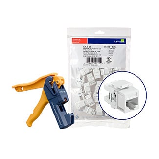 150 eXtreme Cat 5e QuickPort Connectors, White, Kitted with Jack Rapid Tool