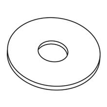 Eaton B-Line series flat washers, 0.08" H x 1.5" L x 1.5" W, Steel, Electro-plated