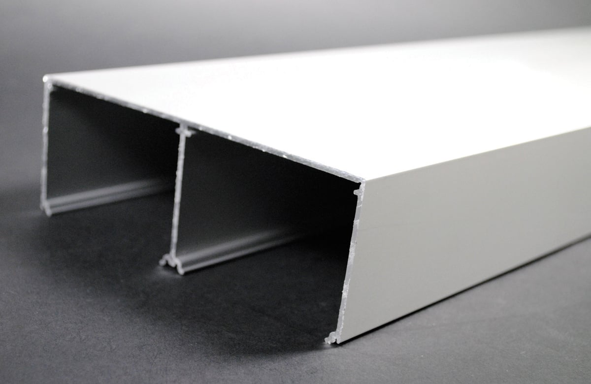 Raceway Base, 2-Channel, 10 ft Length, 6 in Width, 2-1/4 in Height, 0.078 in Thickness, 600 VAC, Aluminum, Satin Anodized