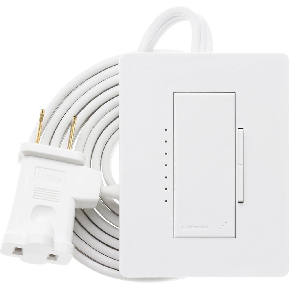RadioRA 2 Plug-in Table Lamp Dimmer, Incandescent/Halogen, Magnetic Low-Voltage, 120V/300W in snow