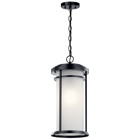 Toman creates a simple interpretation of Arts and Crafts style with its outdoor pendant. This fixture enhances your curb-appeal with its use of a Black finish and satin etched cased opal glass.