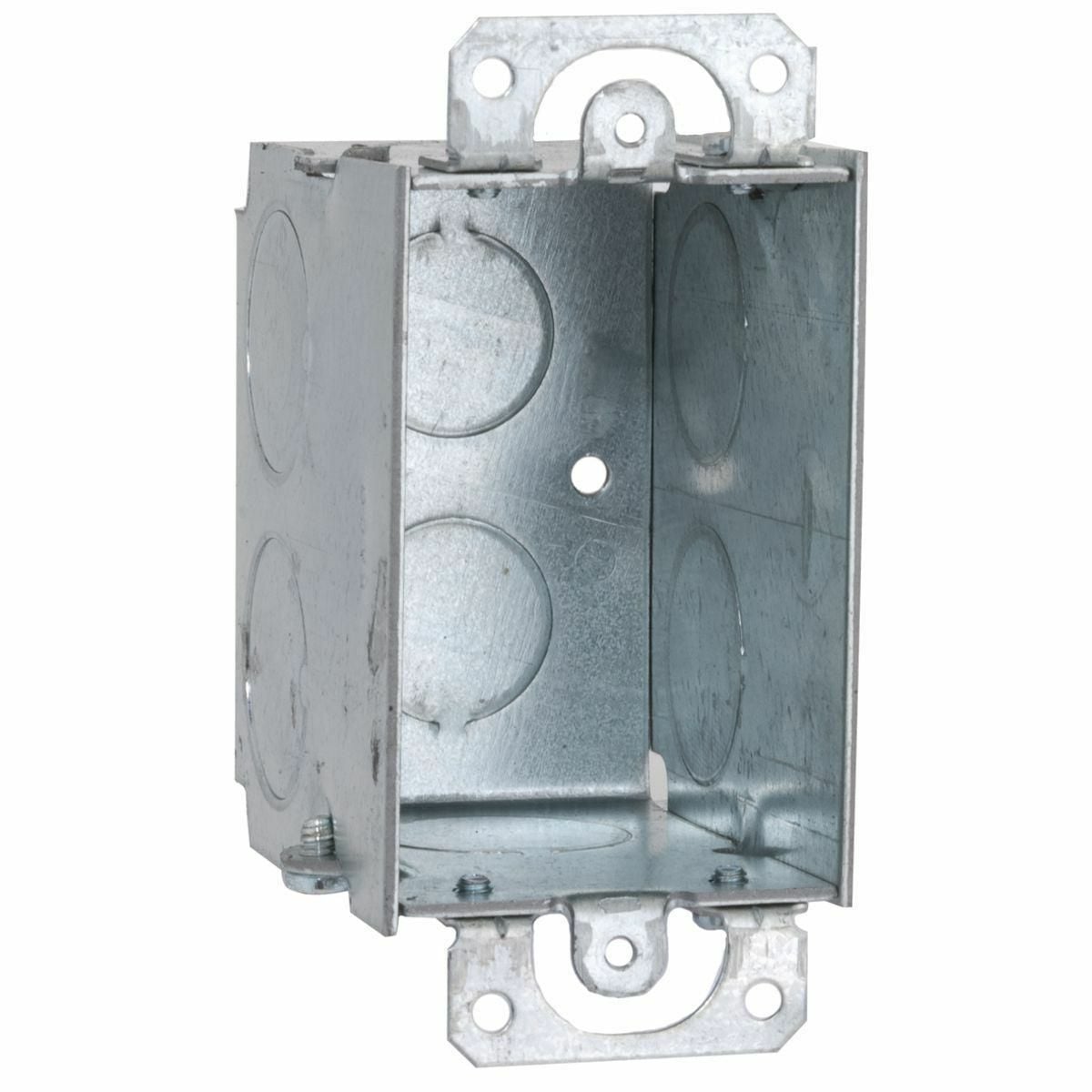 2-3/4 In. Deep Switch Boxes - Gangable with Conduit KO's, Plaster Ears1/2-3/4 KO