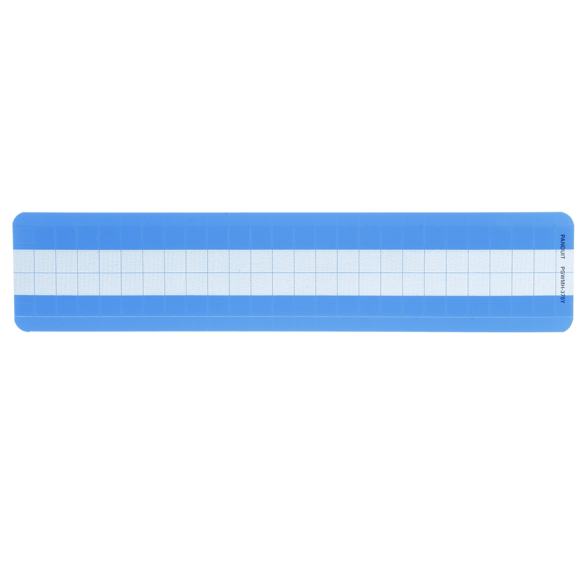 White print-on, self-laminating vinyl label, 0.38" x 0.75".