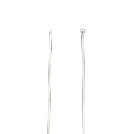 Cable Tie, Natural Polyamide (Nylon 6.6) for Temperatures up to 85 Degrees Celsius (185 F) for Indoor Applications, UL/EN/CSA62275 Type 2/21 Rated for AH-2 Plenum, Length of 202mm (8.0 Inches), Width of 2.3mm (0.09 Inches), Thickness of 1.1mm (0.04 Inches), Tensile Strength Rating of 80 Newtons (18 Pounds), 100 Pack