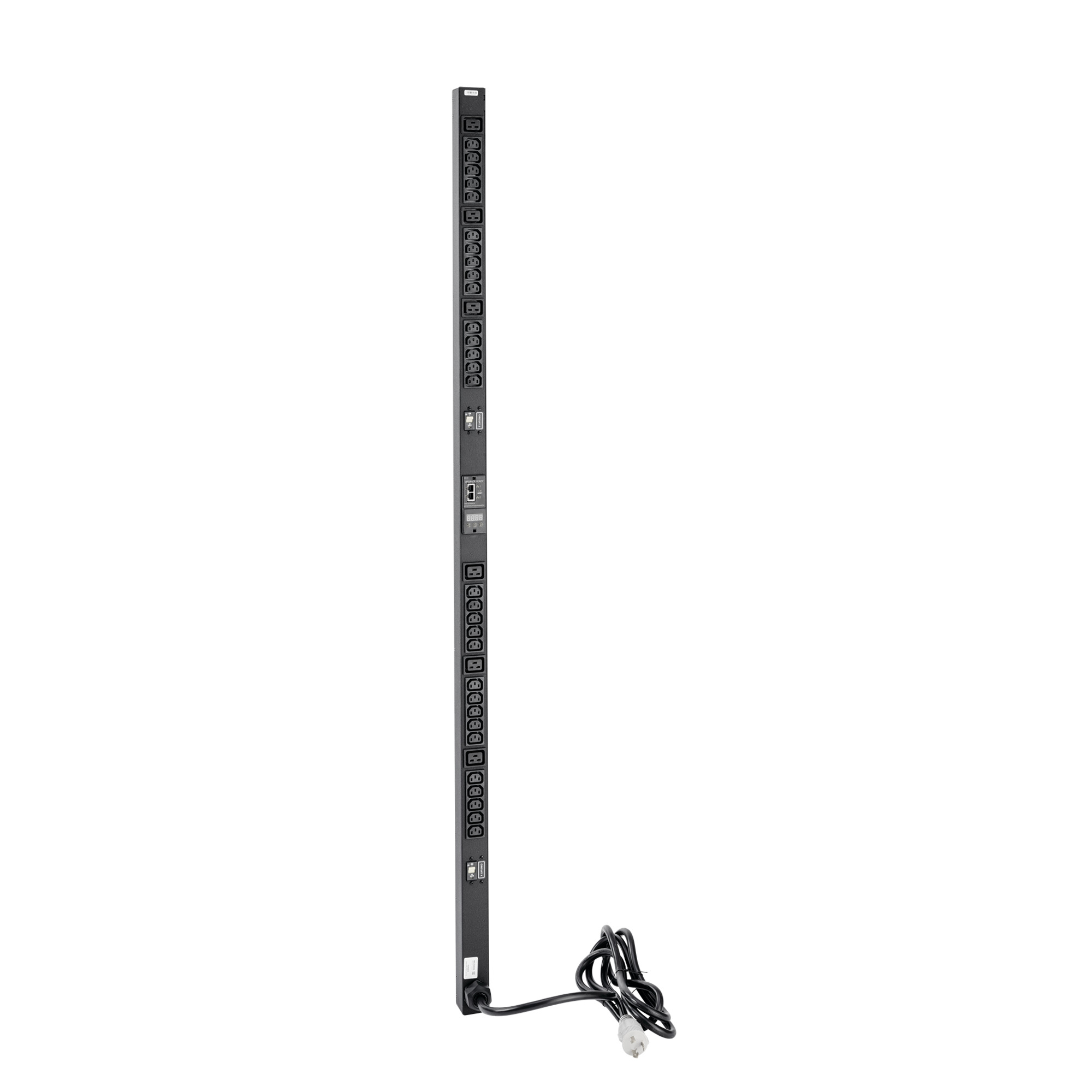 Rack- and Panel-Mount PDU 30 Rec 30A, 66-in length, Black, Steel