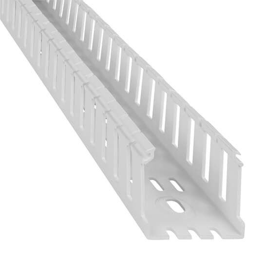 Wiring Duct Wide Slot, 2 Inches x 2 Inches, White PVC