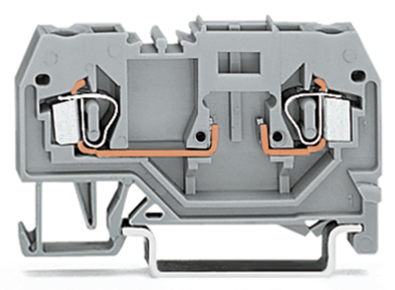 2-conductor carrier terminal block; for DIN-rail 35 x 15 and 35 x 7.5; 2.5 mm; CAGE CLAMP; 2,50 mm; gray