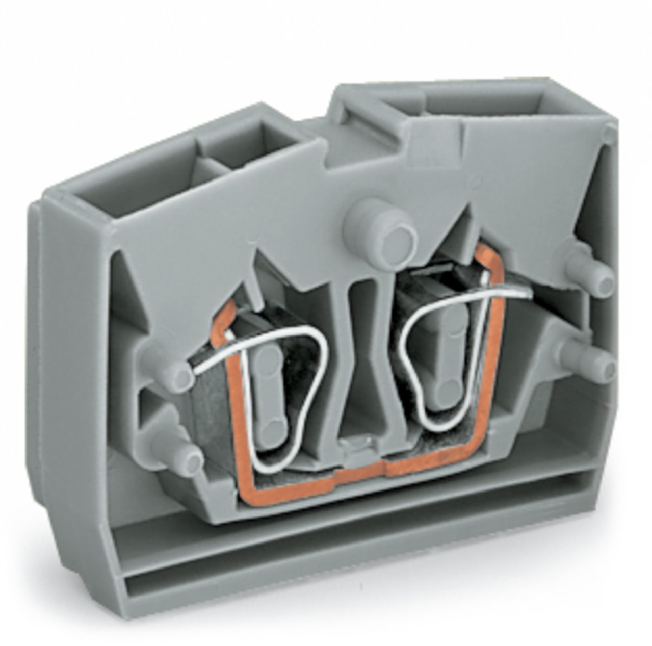 2-conductor center terminal block; without push-buttons; 1-pole; 2.5 mm; CAGE CLAMP; 2,50 mm; gray