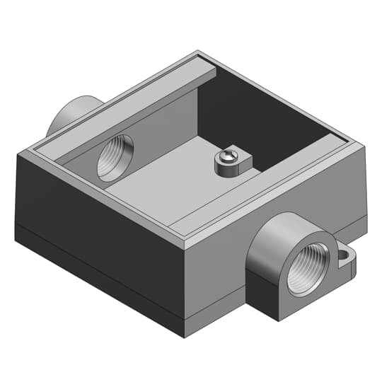 FSC222-TB T&B Feed-Through Shallow Cast Device Box, Iron, 2 Gangs