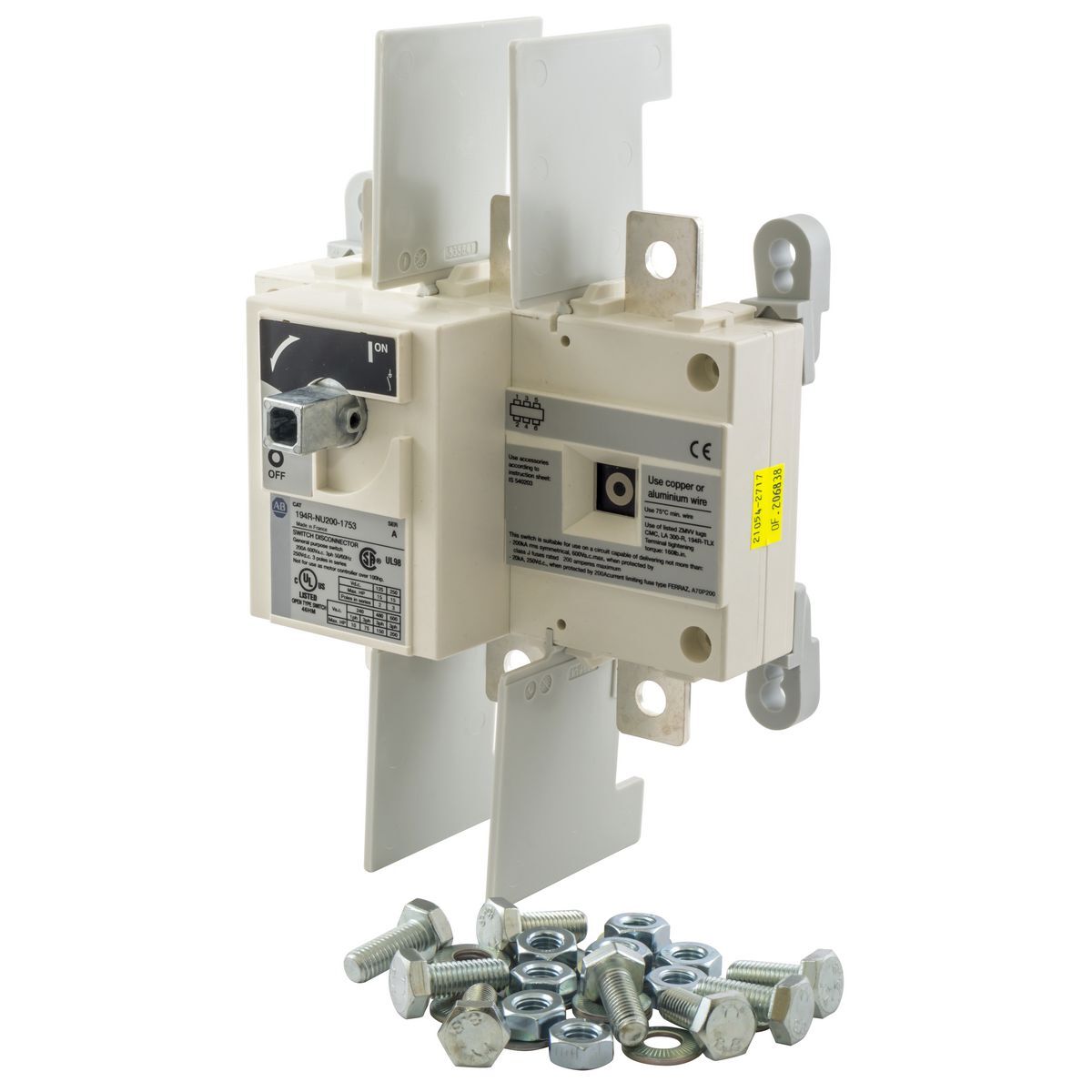 HBLDS20RS Non-Fused Replacement Disconnect Switch, For Use With Circuit-Lock Switched Enclosure, 200 A, Plastic