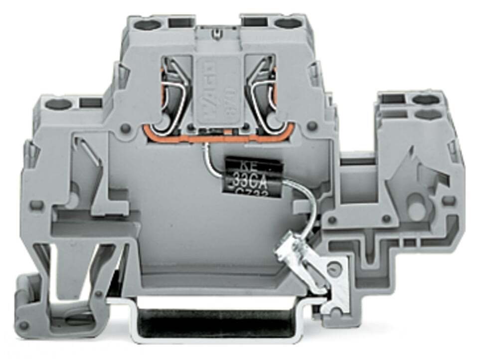 Component terminal block; double-deck; with suppressor diode; AC 115 V; for DIN-rail 35 x 15 and 35 x 7.5; 2.5 mm; CAGE CLAMP; 2,50 mm; gray