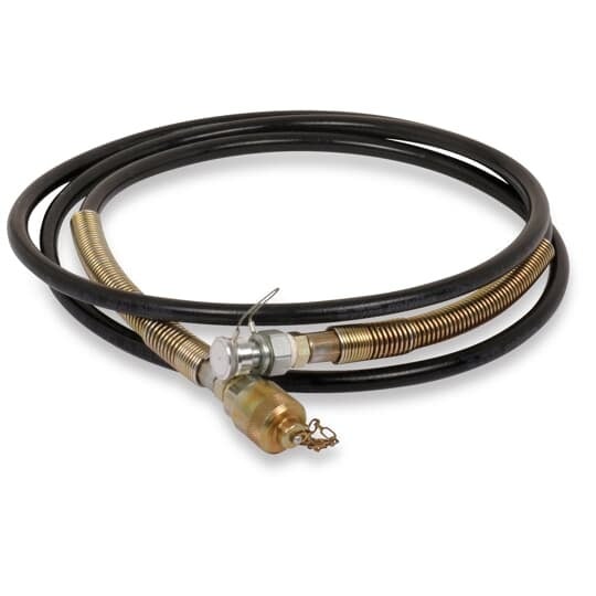 10-Foot Hydraulic Hose, Rubber, High Pressure Steel Reinforced.  10,000 PSI Working Pressure, Supplied with Quick Couplers. Filled with Hydraulic Fluid
