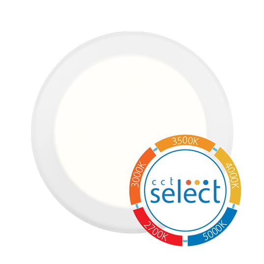 6 Inch RCD Disk Light, CCT Selectable, 900 Lumen, 15W, 120V, White