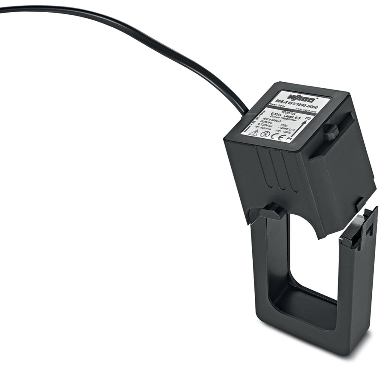 Split-core current transformer; Primary rated current: 400 A; Secondary rated current: 1 A; Rated power: 0.5 VA; Accuracy class: 0.5