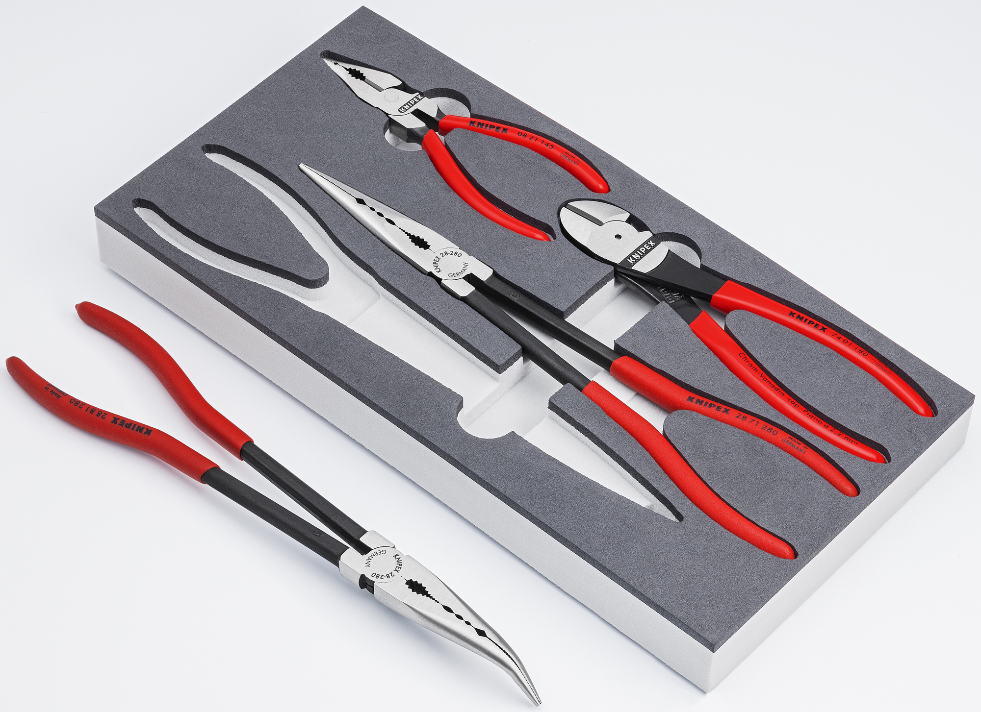 4 Pc Automotive Pliers Set in Foam Tray
