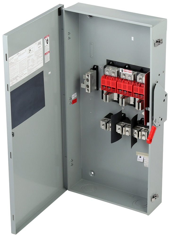  Low Voltage Circuit Protection Heavy Duty Safety Switch. 3-Pole 3-Fuse and solid neutral Fused in a type 3R enclosure (outdoor). Rated 240VAC (400A).
