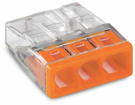 PUSHWIRE®  splicing connector; 3-conductor, orange