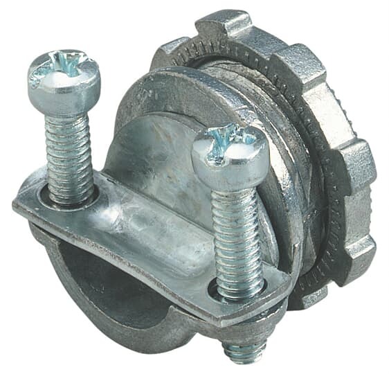 Connector, Clamp-Type, Conduit Size 3/4 Inch, Clamping Range 0.41 Inch - 0.82 Inch, Width 1.71 Inch, Die Cast Zinc