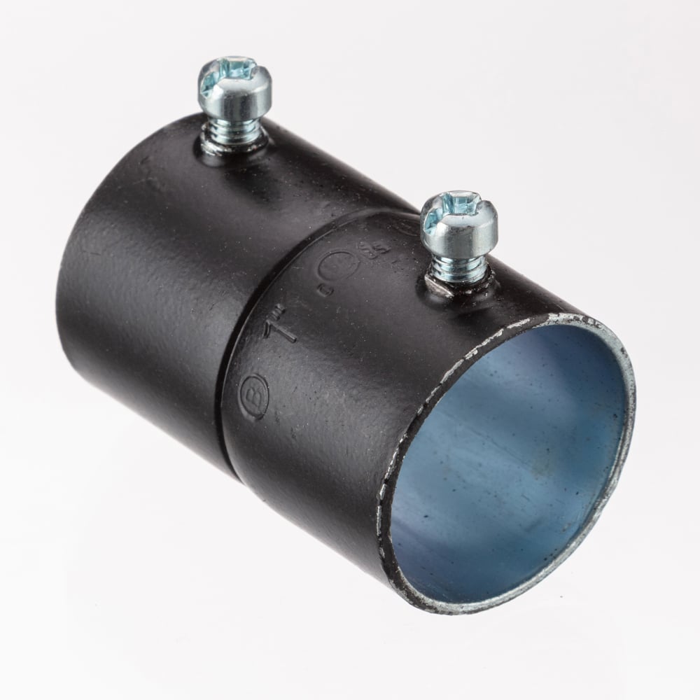 EMT Couplings, Color-Coded, Steel, Black, Size 1/2"