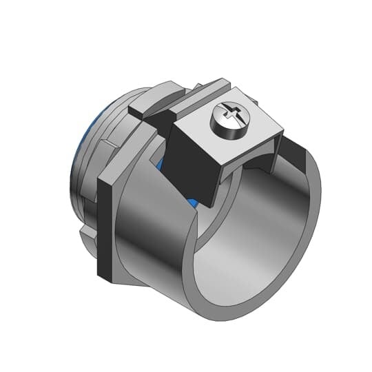Metal-Clad and Armored Cable Fitting, Straight, Trade Size 4 Inch, Knockout Size 4 Inch, Cable Range 4.120 to 4.560 Inch, Malleable Iron with Zinc Plating, Nylon Insulated