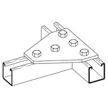 Eaton B-Line series gusset plate, 5.37" H x 5.37" L x 1.62" W, Steel, DURA GREEN