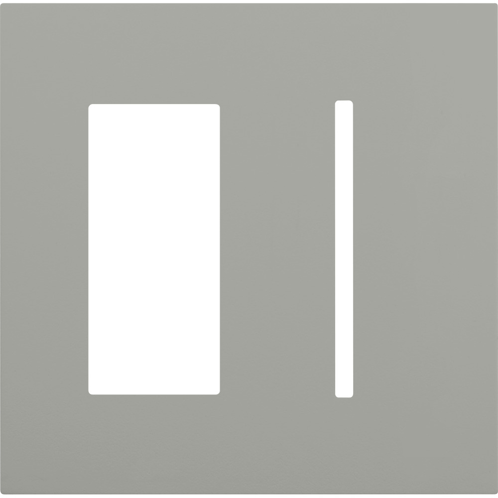 Multigang WallPlate for New Architectural Controls and Accessories, Two-gang for 1 accessory or Palladiom keypad and 1 Grafik T control in gray