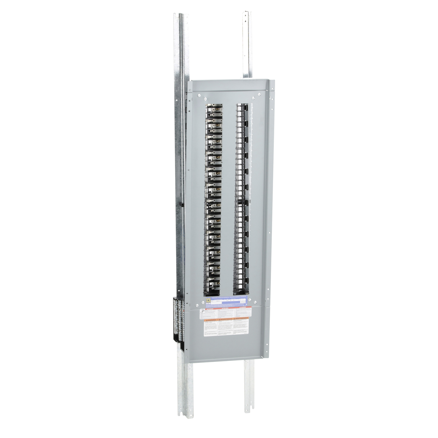 Panelboard interior, NQ, main lugs, 400A, Cu bus, 72 pole spaces, 3 phase, 4 wire, 240VAC, 48VDC